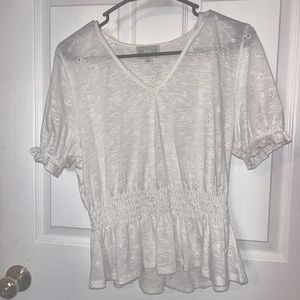 White Ruffle Blouse, Size M